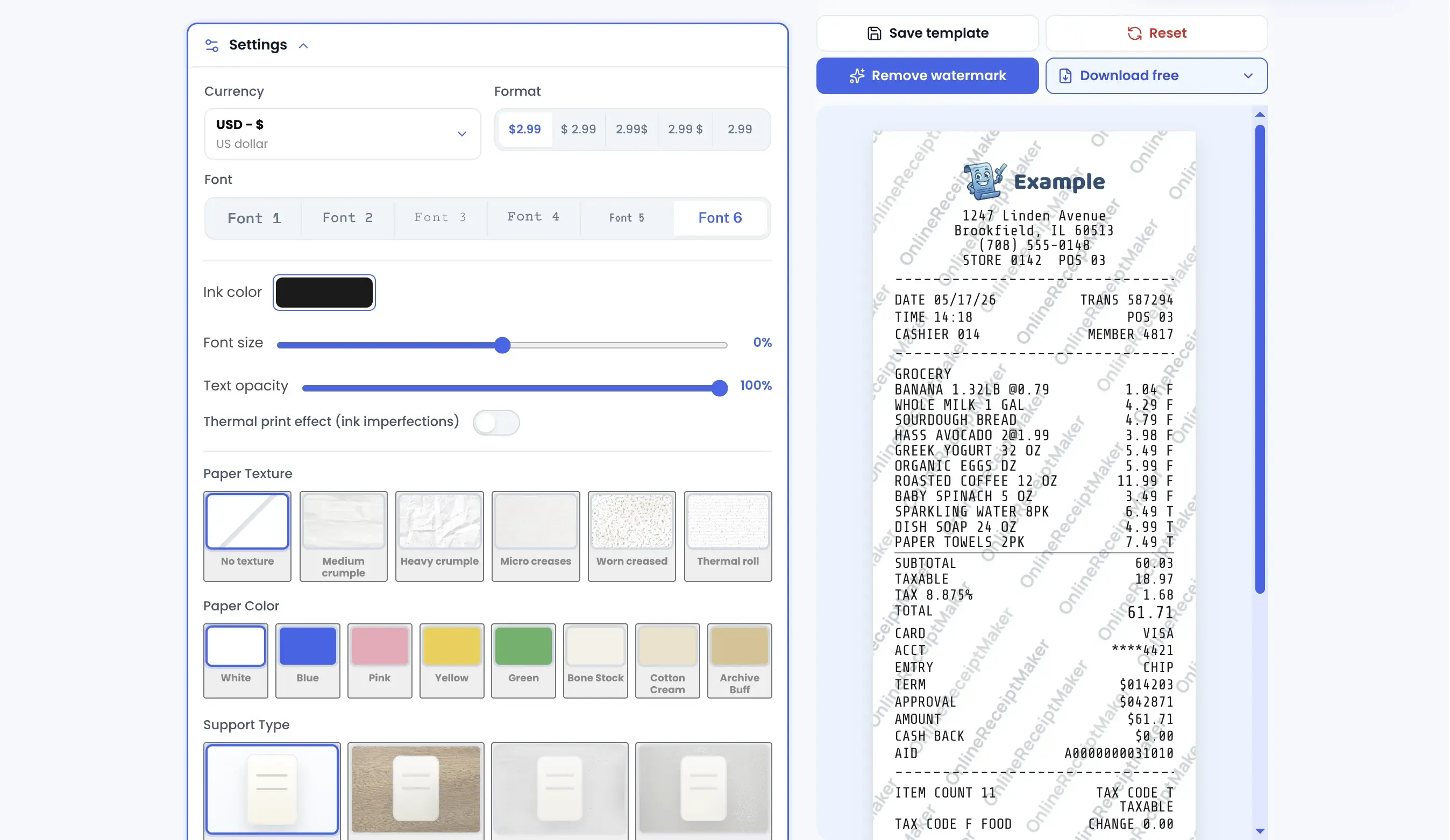 Interface du SaaS de création de documents visuels